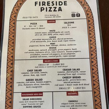 Fireside Pizza - Menu - Pizza Near Me - Cincinnati, Ohio Fireside Pizza - Menu - Pizza Near Me - Cincinnati, Ohio