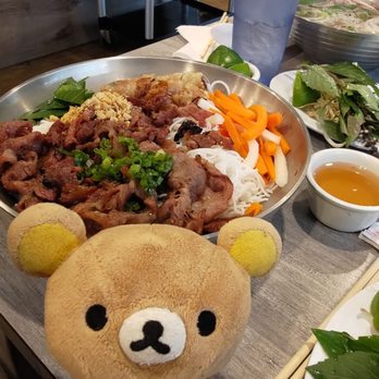 Pho So 1 - Daddy had a Vermicelli bowl! #mortimerthebear #rilakkuma #pho #phoso1 #deliciousness - Vietnamese Near Me - Van Nuys, California