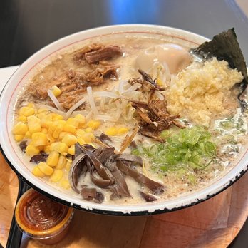 Ramen Champ - Tonkatsu Ramen. Looks very delicious (Garlic overload!) but very salty unfortunately - Ramen Near Me - San Jose, California