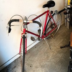 Velo Republic - Bike before restoration, wouldn't shift, had tennis grip around handlebars to keep them from falling apart and rusted all over.