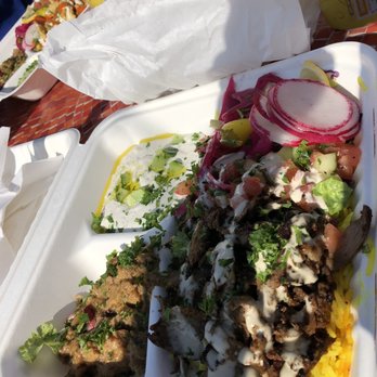 Tahina - Beef Shawarma Plate with eggplant dip and cucumber yogurt - Mediterranean Near Me - Alameda, California Tahina - Beef Shawarma Plate with eggplant dip and cucumber yogurt - Mediterranean Near Me - Alameda, California