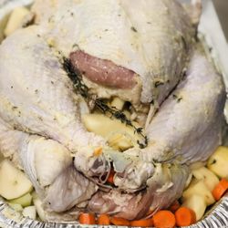 La Casita Meals & Treats - 22lb Turkey marinating , with my own gravy