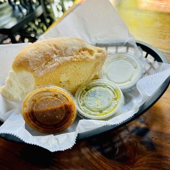 Venice Bakery & Restaurant - Complementary bolillo with a side of green, red and crema - Bakeries Near Me - Los Angeles, California Venice Bakery & Restaurant - Complementary bolillo with a side of green, red and crema - Bakeries Near Me - Los Angeles, California
