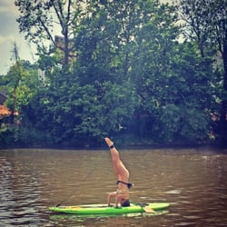 Wai Mauna Asheville SUP Tours - Inverted handstand leg lifts