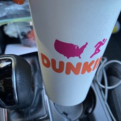 Medium decaf with 2 caramel pumps and almond milk