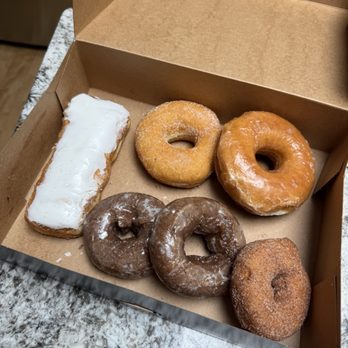 Cranky Al's - Vanilla long john, sugar raised, glazed raised, chocolate glazed cake, gluten-friendly cinnamon sugar - Coffee & Tea Near Me - Wauwatosa, Wisconsin Cranky Al's - Vanilla long john, sugar raised, glazed raised, chocolate glazed cake, gluten-friendly cinnamon sugar - Coffee & Tea Near Me - Wauwatosa, Wisconsin