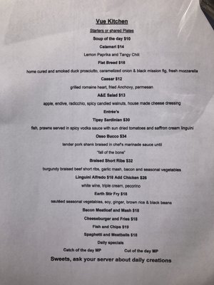 Menu photo 4 Vue Kitchen Gualala, CA