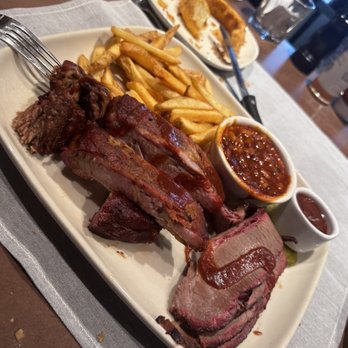 Jack Stack Barbecue - Freight House - Three meat plate - Barbeque Near Me - Kansas City, Missouri Jack Stack Barbecue - Freight House - Three meat plate - Barbeque Near Me - Kansas City, Missouri