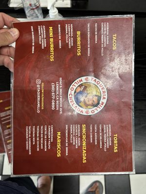 Menu photo 2 Taquería Millo Inglewood, CA