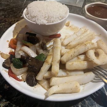 Shogun Restaurant - Calamari steak with veggies and rice - Japanese Near Me - Corona, California Shogun Restaurant - Calamari steak with veggies and rice - Japanese Near Me - Corona, California