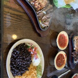 Garcia's Restaurant - Combo fajitas. Beef was kind of a mystery. Way to thin and tough. Not like any beef I have ever had. Everything else was pretty good.