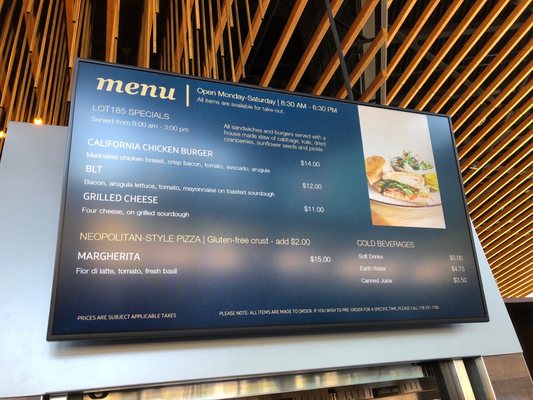 Menu photo 2 LOT185 Cafe + Wine Bar Vancouver, BC