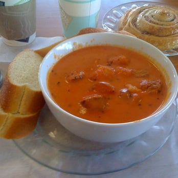La Bou - Creamy tomato bisque with sourdough baguette on the side - Coffee & Tea Near Me - Elk Grove, California La Bou - Creamy tomato bisque with sourdough baguette on the side - Coffee & Tea Near Me - Elk Grove, California