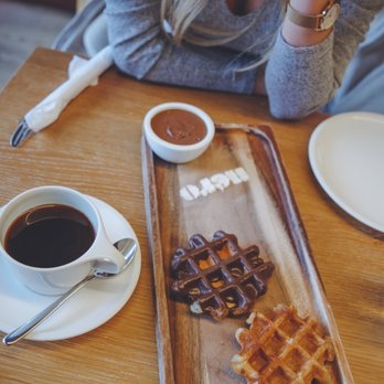Nero Waffles - Dark Chocolate waffle and nutella dip! - Desserts Near Me - Vancouver, British Columbia Nero Waffles - Dark Chocolate waffle and nutella dip! - Desserts Near Me - Vancouver, British Columbia