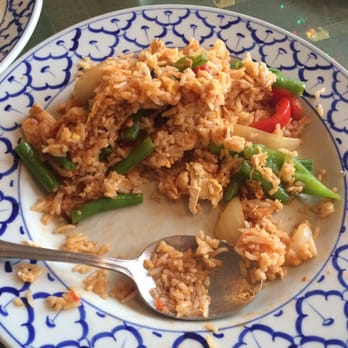 Bangkok Kitchen - Basil fried rice, already half eaten because it was soo good! - Thai Near Me - Hyannis, Massachusetts