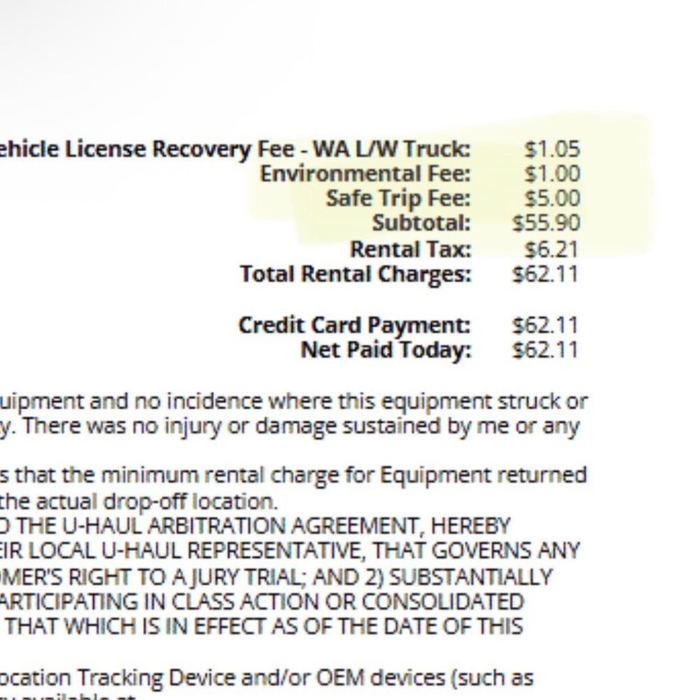 U-Haul - Seattle - $5 dollar safe driver fee. They have the audacity to charge you 5 bucks for doing everything perfect. Will never use U-Haul again - Self Storage Near Me - Seattle, Washington U-Haul - Seattle - $5 dollar safe driver fee. They have the audacity to charge you 5 bucks for doing everything perfect. Will never use U-Haul again - Self Storage Near Me - Seattle, Washington