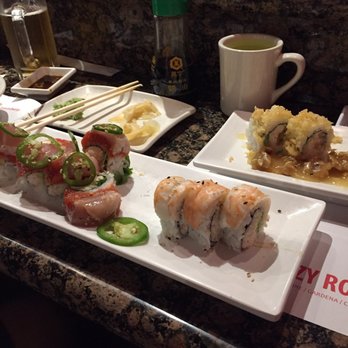 Crazy Rock'N Sushi - Honey Walnut Gold Crunch, Caliente Rolll and shrimp something roll! All yum!!! - Sushi Bars Near Me - Stanton, California Crazy Rock'N Sushi - Honey Walnut Gold Crunch, Caliente Rolll and shrimp something roll! All yum!!! - Sushi Bars Near Me - Stanton, California