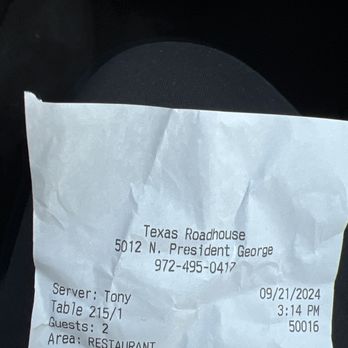 Texas Roadhouse - Never received my lunch today - Steakhouses Near Me - Garland, Texas Texas Roadhouse - Never received my lunch today - Steakhouses Near Me - Garland, Texas