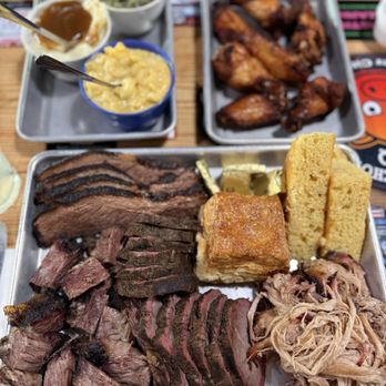 Fox Smokehouse BBQ - Burnt ends, brisket, tri tip, pulled pork.    Corn bread . Wings . Mac and cheese . Mash potatoes and gravy . Creamed spinach - Barbeque Near Me - Boulder City, Nevada
