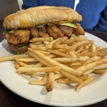 The Porch - Shrimp po Shrimp Po' Boy with fries - Southern Near Me - Sacramento, California The Porch - Shrimp po Shrimp Po' Boy with fries - Southern Near Me - Sacramento, California