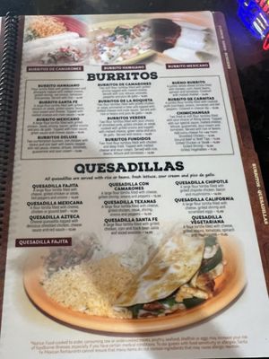 Menu photo 1 Santa Fe Mexican Grill Greensboro, NC Menu photo 1 Santa Fe Mexican Grill Greensboro, NC