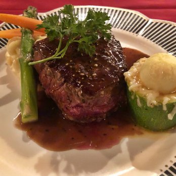 Le Chat Noir - Le Filet Mignon au Poivre - Pepper steak flambé with Cognac ($34.95) - French Near Me - Riverside, California Le Chat Noir - Le Filet Mignon au Poivre - Pepper steak flambé with Cognac ($34.95) - French Near Me - Riverside, California