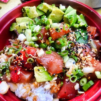 Maguro Spot - Large bowl Tuna white rice, wasabi sauce with garlic and green onion and avocado - Seafood Near Me - Honolulu, Hawaii Maguro Spot - Large bowl Tuna white rice, wasabi sauce with garlic and green onion and avocado - Seafood Near Me - Honolulu, Hawaii