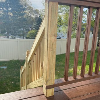 BK Home Improvements - I can't understand the reason for piecing in this 4x4, this took longer than doing it correctly. - General Contractors Near Me