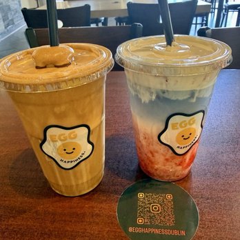 Egg Happiness - Dalgona Whipped Coffee (Cold, 16oz or 20oz) Strawberry Fantasy (Cold, 16oz or 20oz) - Korean Near Me - Dublin, California