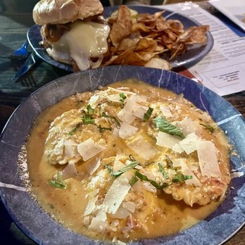 Salt & Stone - Lobster ravioli and Salt + Stone burger - Seafood Near Me - Somerville, Massachusetts