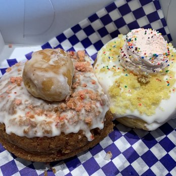 DG Doughnuts - Cherry donut and a vanilla. The cake donuts need more sugar/moisture but it was ok - Bakeries Near Me - Ocoee, Florida DG Doughnuts - Cherry donut and a vanilla. The cake donuts need more sugar/moisture but it was ok - Bakeries Near Me - Ocoee, Florida