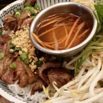 The Bangkok - bun (vermicelli) with grilled meat $10, add fried spring roll +$1. - Vietnamese Near Me - Melrose, Massachusetts