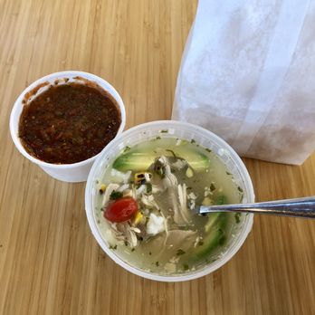 Tacolicious - Chicken-Lime Soup with tortilla chips and salsa, from Tacolicious!!! - Caterers Near Me - Palo Alto, California Tacolicious - Chicken-Lime Soup with tortilla chips and salsa, from Tacolicious!!! - Caterers Near Me - Palo Alto, California