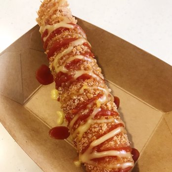 Mr.Cow-Ala Moana - Half cheese half dog, ketchup and mustard cheese sauce - Hot Dogs Near Me - Honolulu, Hawaii Mr.Cow-Ala Moana - Half cheese half dog, ketchup and mustard cheese sauce - Hot Dogs Near Me - Honolulu, Hawaii