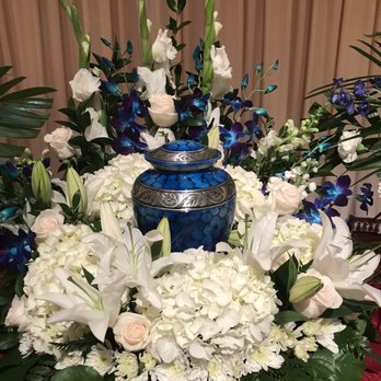 RG Creations - Urn arrangement with blue orchids - Florists Near Me - Fontana, California RG Creations - Urn arrangement with blue orchids - Florists Near Me - Fontana, California