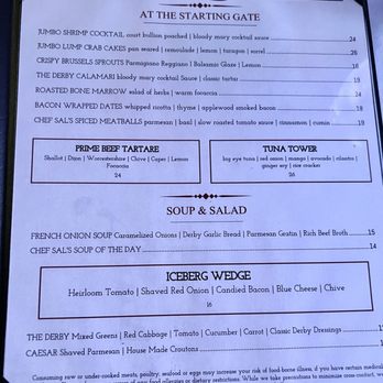 The Derby - Current Menu, 0712/25 - Steakhouses Near Me - Arcadia, California The Derby - Current Menu, 0712/25 - Steakhouses Near Me - Arcadia, California