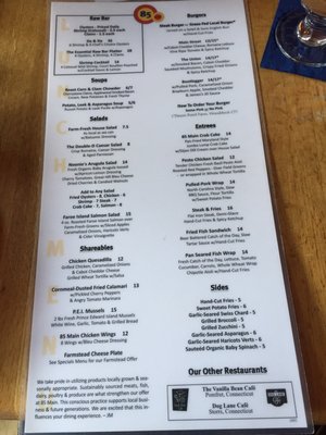 Menu photo 5 85 Main Putnam, CT