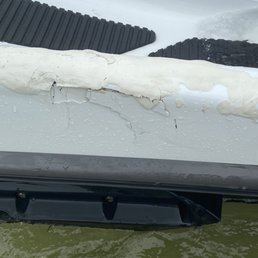 Old crack repaired with putty