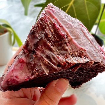 Crossroads - Vegan chocolate raspberry cake - Coffee & Tea Near Me - North Haven, Connecticut Crossroads - Vegan chocolate raspberry cake - Coffee & Tea Near Me - North Haven, Connecticut