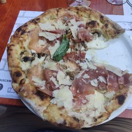 A white pizza can't remember the name but the last on on the menu ..wow