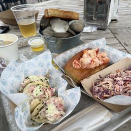Steam clams clam chowder, steamed lobster buns(3), Connecticut style lobster roll with coleslaw Steam clams clam chowder, steamed lobster buns(3), Connecticut style lobster roll with coleslaw
