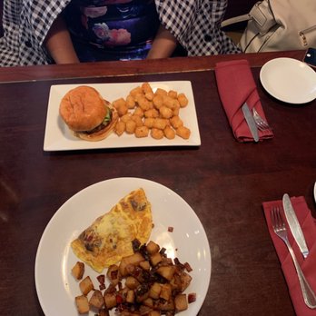 Towson Tavern - Becca's omelette with hash. Brunch burger with tater tots - American Near Me - Towson, Maryland Towson Tavern - Becca's omelette with hash. Brunch burger with tater tots - American Near Me - Towson, Maryland