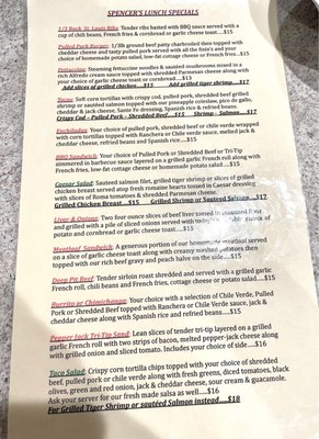 Menu photo 6 Spencer's Restaurant Bakersfield, CA Menu photo 6 Spencer's Restaurant Bakersfield, CA