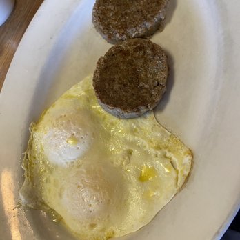 Texan Kitchen - Eggs over easy with some sausage patties - part of my Texan Special - American Near Me - Euless, Texas