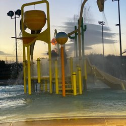 Garside Pool - The splash pad with the big bucket that turns over after filled with water sooo fun!!!!
