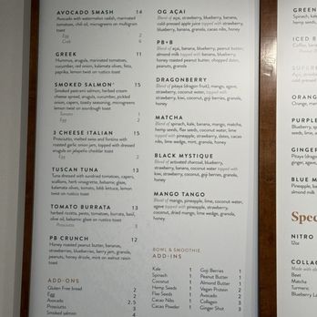 Toastique - Menu September 2024 - Juice Bars & Smoothies Near Me - Washington, DC, District of Columbia