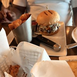 The burgerand potato tots that my son had The burgerand potato tots that my son had