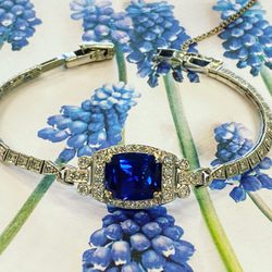 Hayman Jewelry Co - Converted an antique watch into a beautiful sapphire and diamond bracelet.