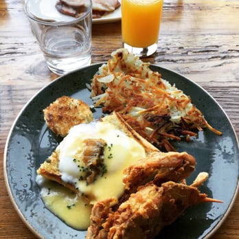 The Table - Softshell crab eggs Benedict with kimchi and miso - I could eat this everytime! But sadly it was the special of the day~ - New American Near Me - San Jose, California