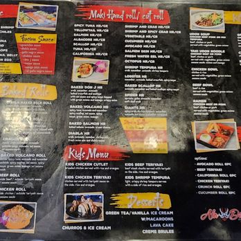 A La Diabla Sushi - Back side of menu - Sushi Bars Near Me - San Fernando, California